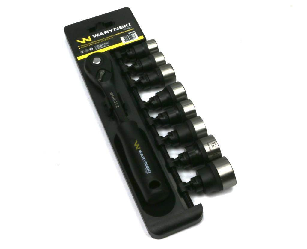 Zestaw L nasadek 3/8 15 16 17 18 19 20 22 24 mm z grzechotką Waryński - zdjęcie 2