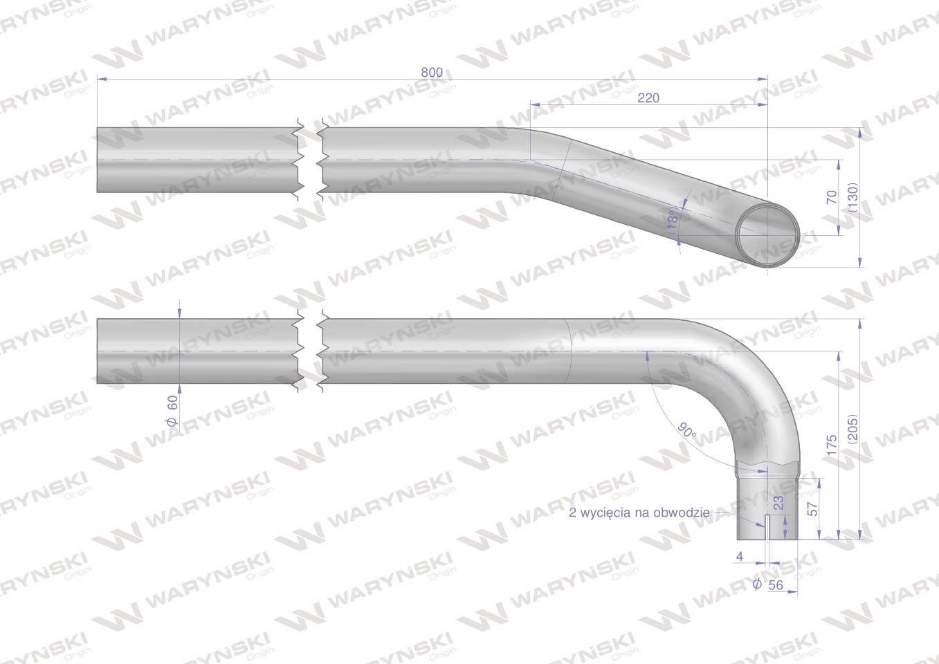 Rura do tłumika 5040390070.1P prosta Bizon WARYŃSKI 5040390070-3PW - zdjęcie 3