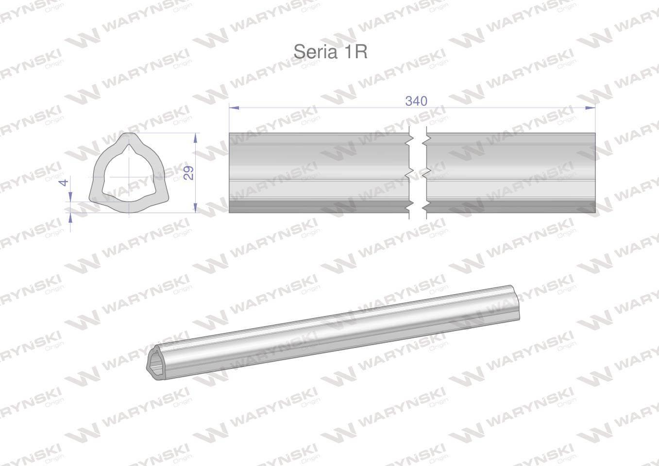 Rura wewnętrzna Seria 1R do wału 460 przegubowo-teleskopowego 29x4 mm 340 m