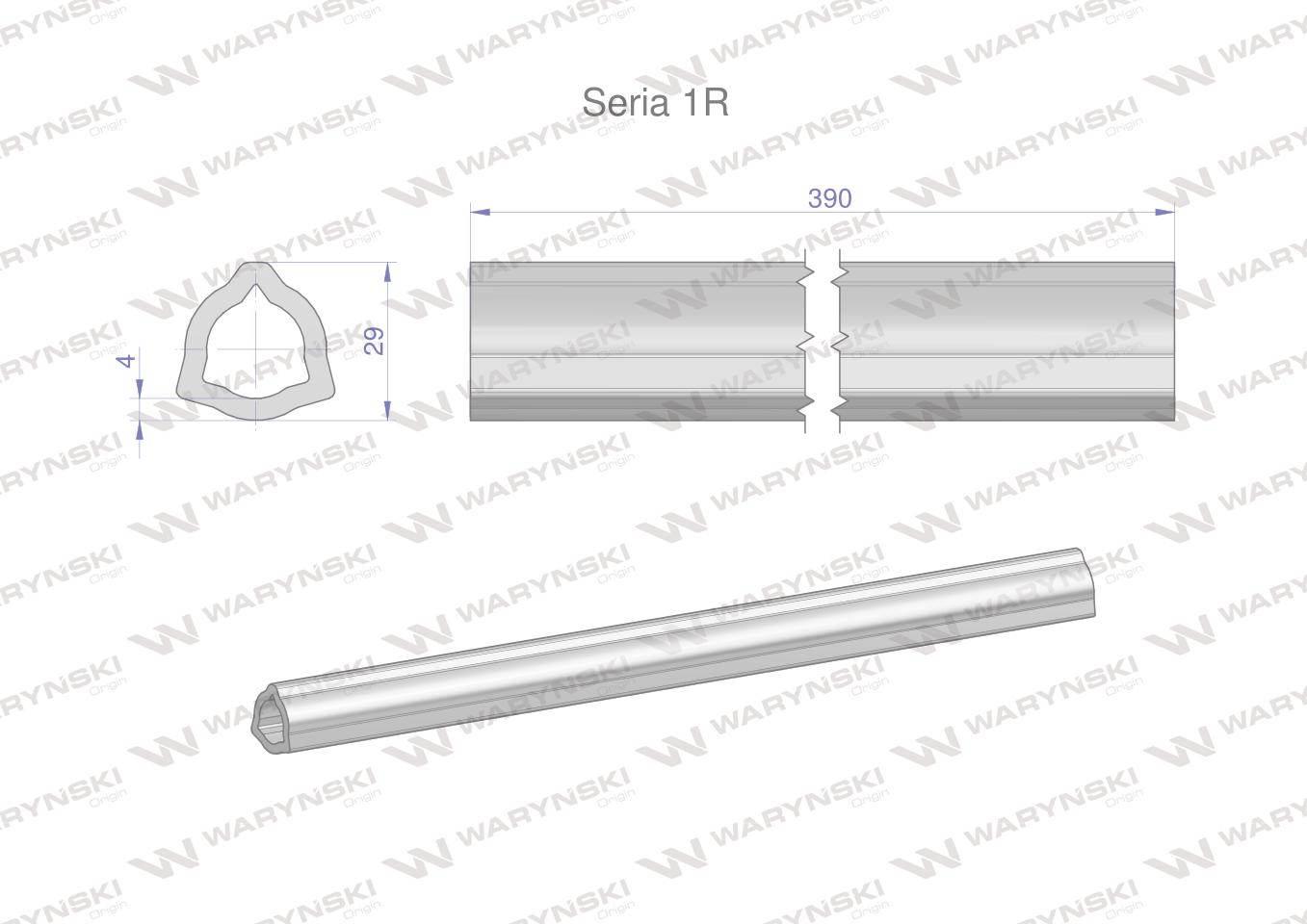 Rura wewnętrzna Seria 1R do wału 510 przegubowo-teleskopowego 29x4 mm 390 m
