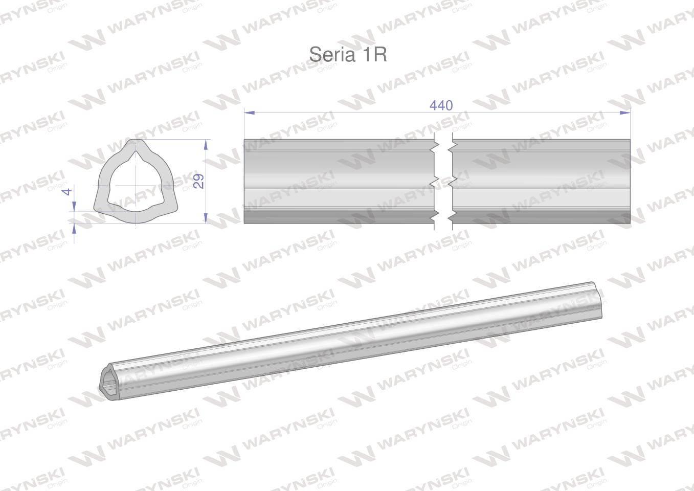 Rura wewnętrzna Seria 1R do wału 560 przegubowo-teleskopowego 29x4 mm 440 m