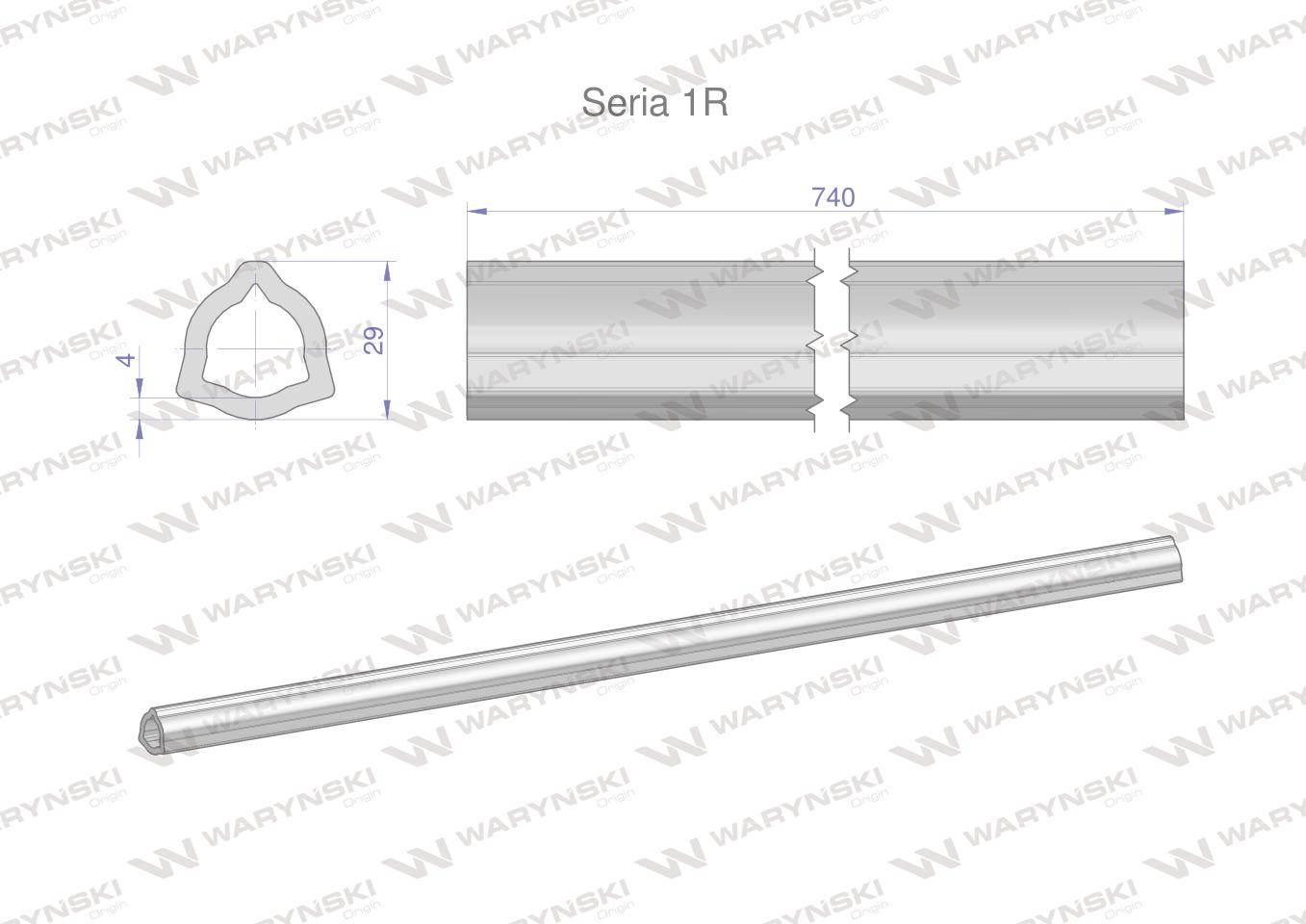 Rura wewnętrzna Seria 1R do wału 860 przegubowo-teleskopowego 29x4 mm 740 m