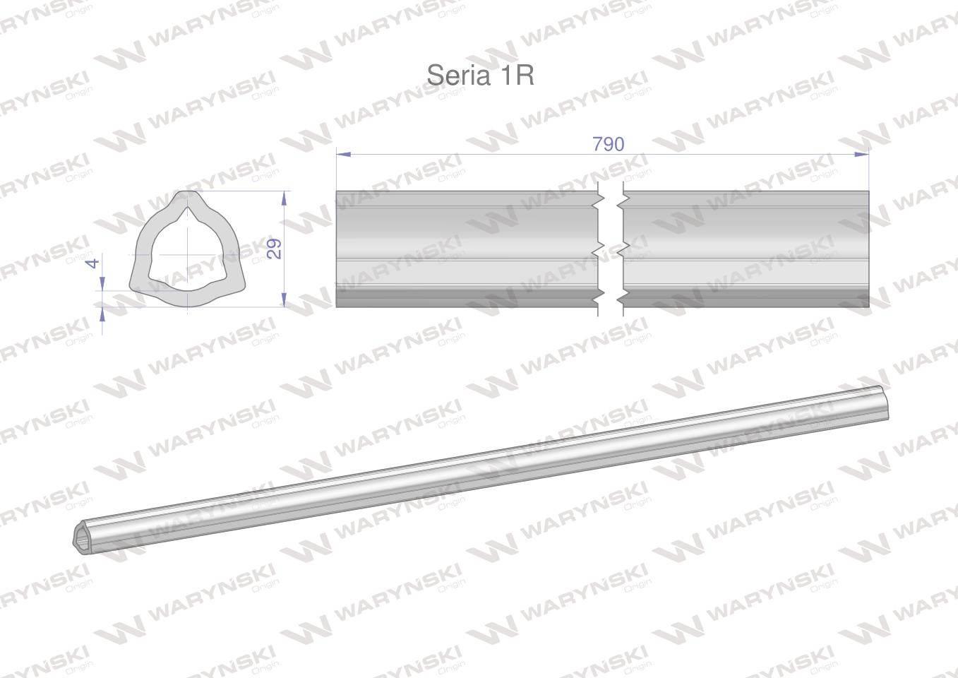 Rura wewnętrzna Seria 1R do wału 910 przegubowo-teleskopowego 29x4 mm 790 m