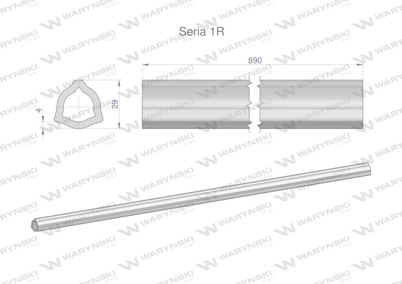 Rura wewnętrzna Seria 1R do wału 1010 przegubowo-teleskopowego 29x4 mm 890