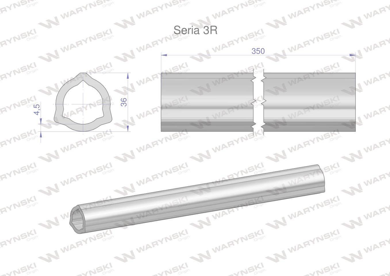 Rura wewnętrzna Seria 3R do wału 510 przegubowo-teleskopowego 36x4.5 mm 355