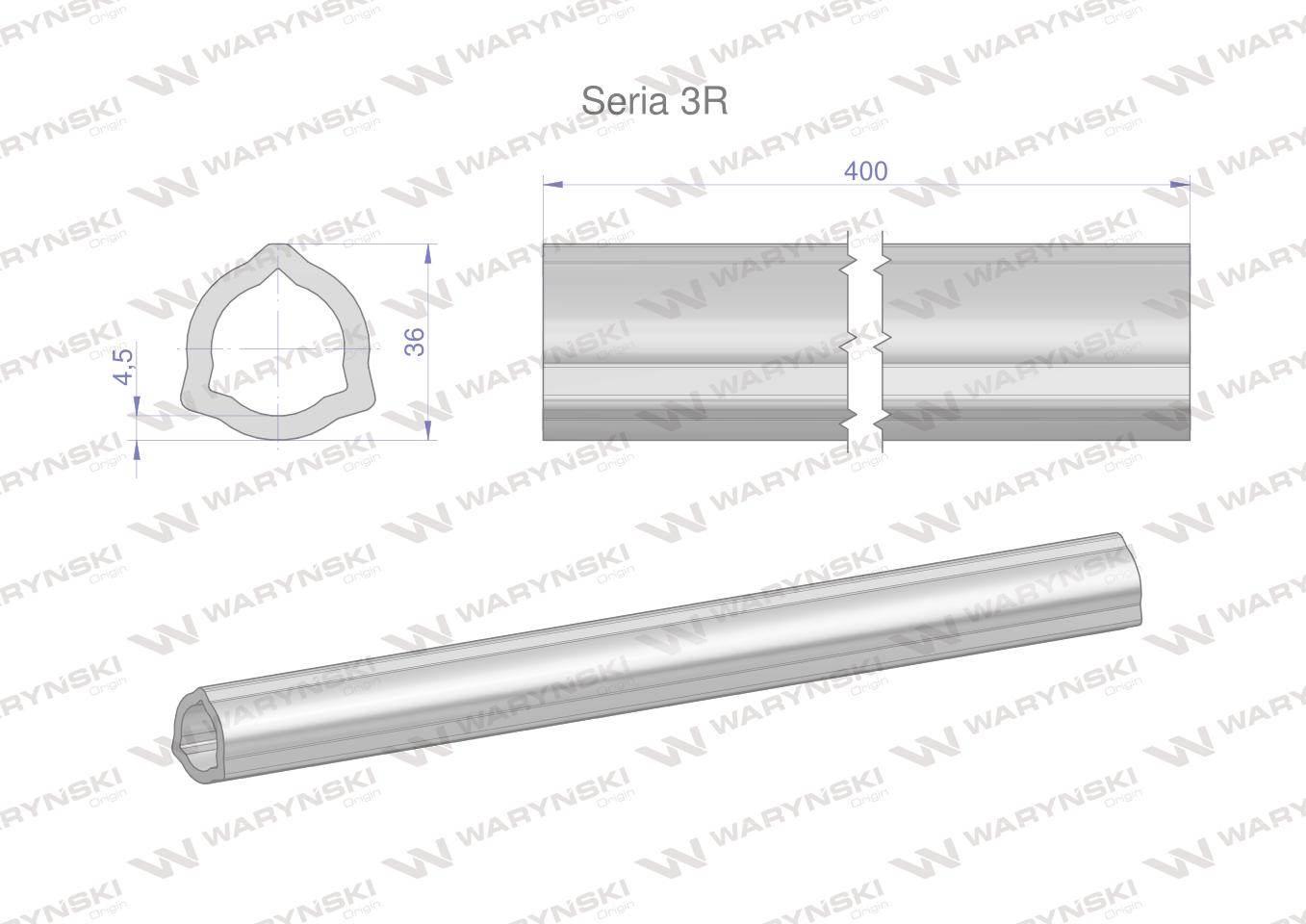 Rura wewnętrzna Seria 3R do wału 560 przegubowo-teleskopowego 36x4.5 mm 405