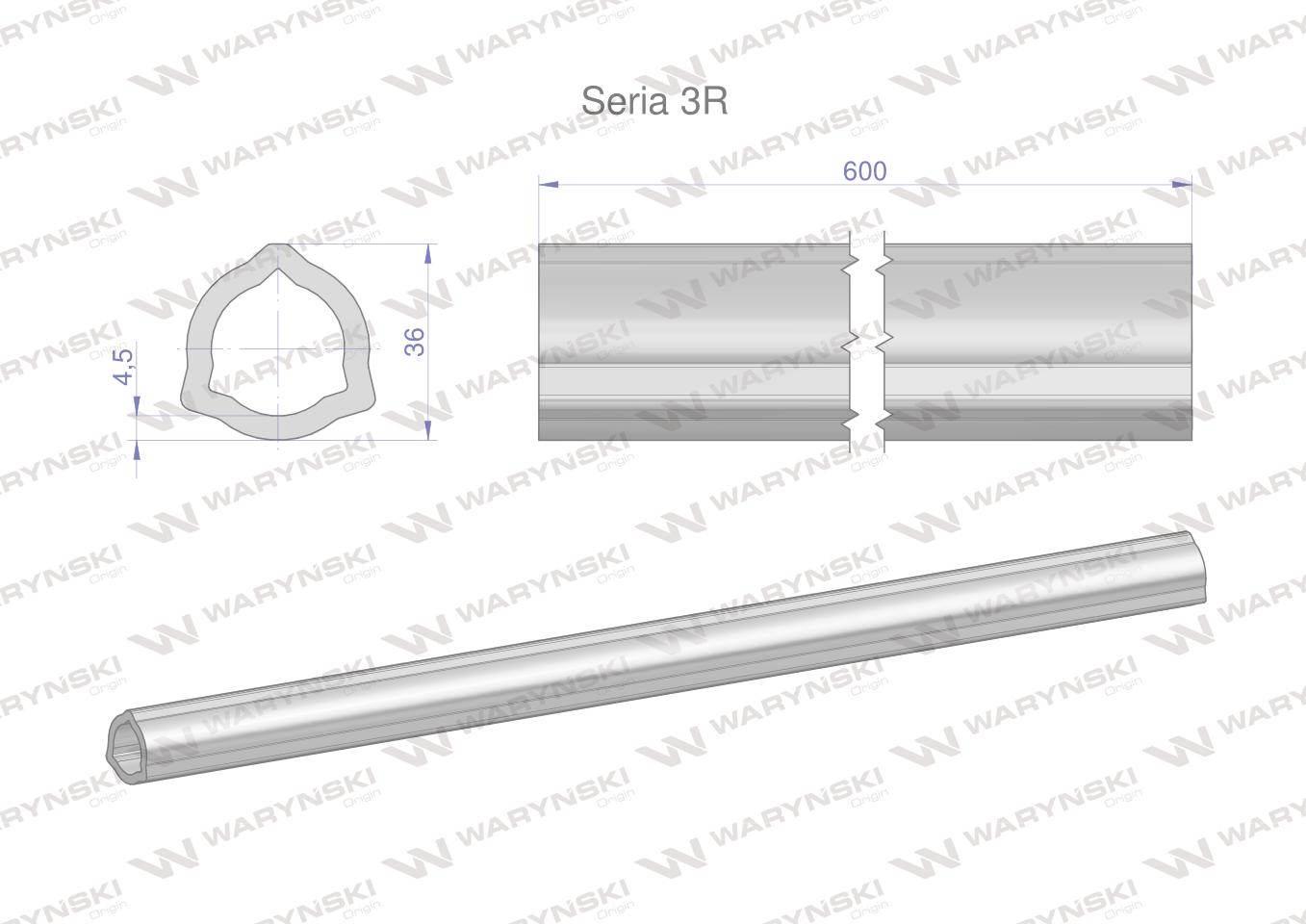 Rura wewnętrzna Seria 3R do wału 760 przegubowo-teleskopowego 36x4.5 mm 605