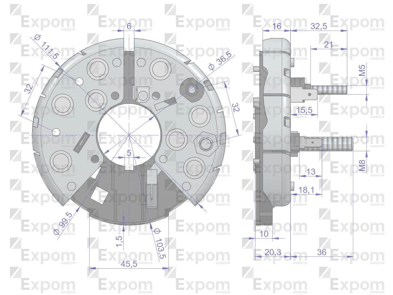 Prostownik diody alternatora 0120484011EX Nowy Typ EXPOM KWIDZYN eu - zdjęcie 2