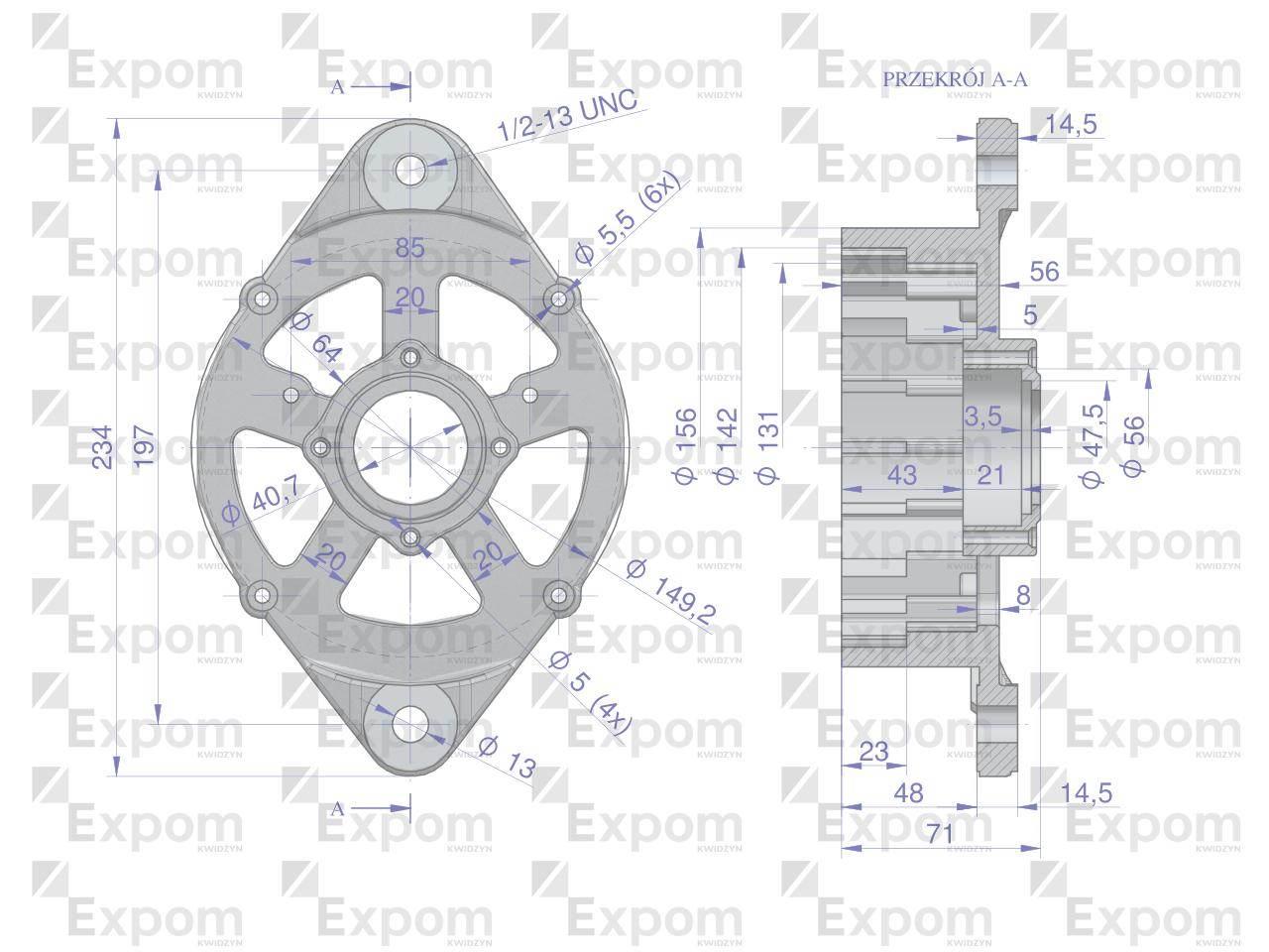 Pokrywa przednia alternatora 0120468055EX Nowy Typ EXPOM KWIDZYN eu - zdjęcie 3