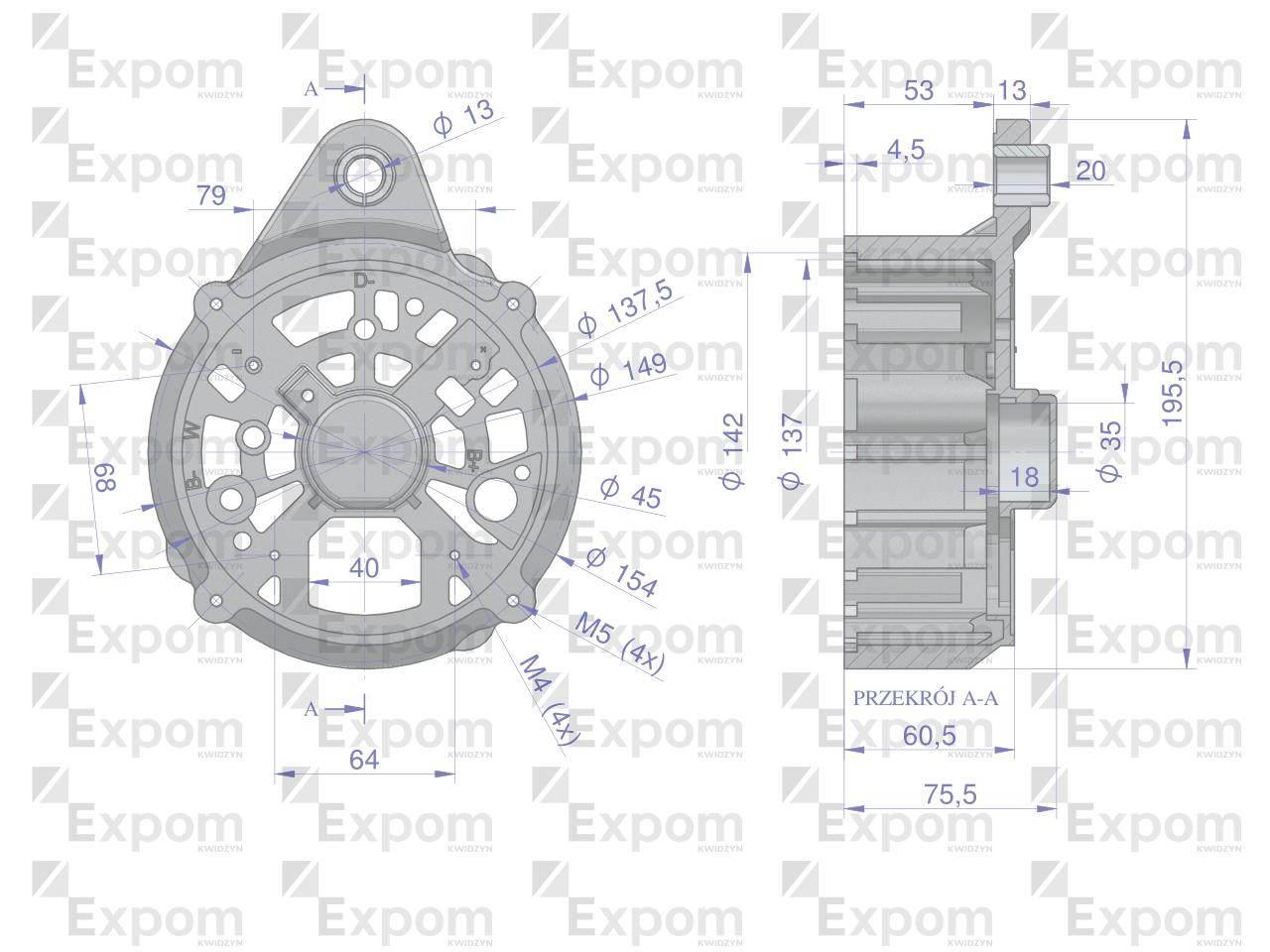 Pokrywa tylna alternatora 0120468055EX Nowy Typ EXPOM KWIDZYN eu - zdjęcie 2