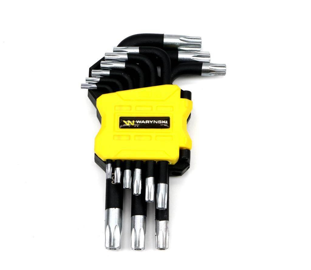 Zestaw kluczy TORX T10-T50 ze stali S2 9el w uchwycie Waryński WMK194