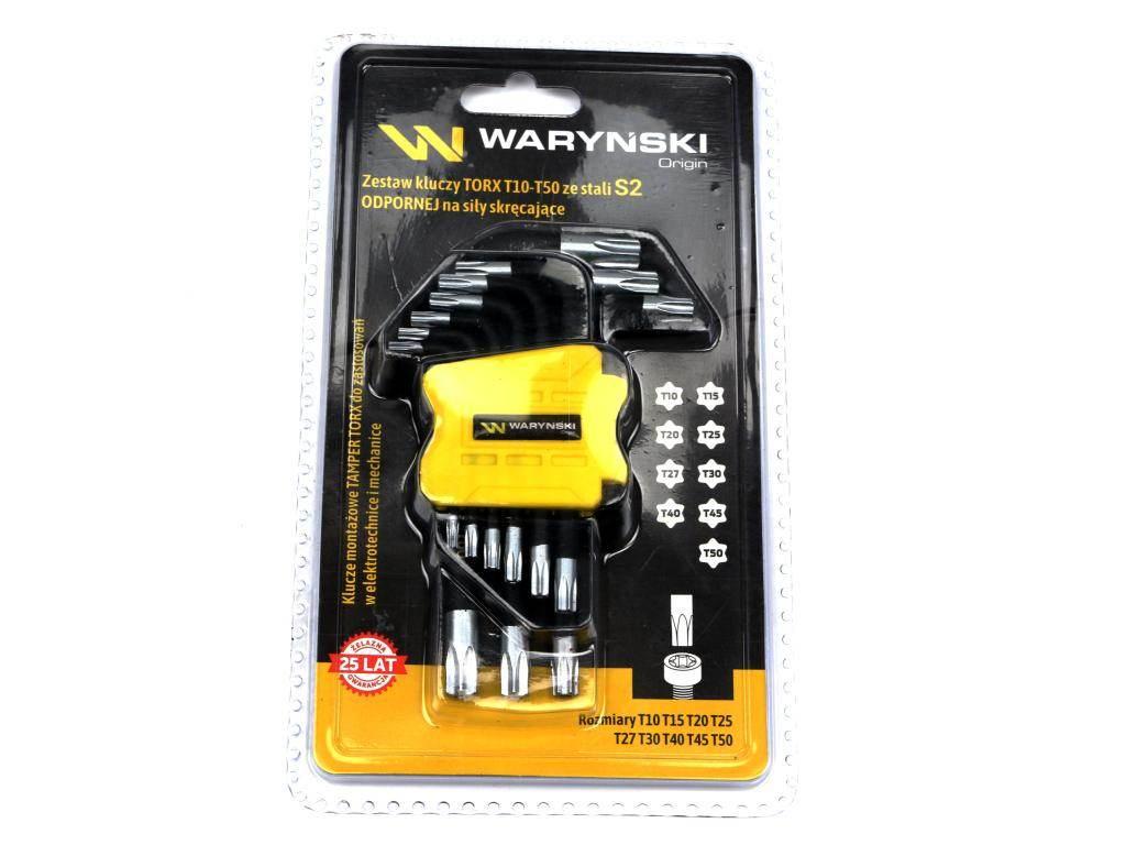 Zestaw kluczy TORX T10-T50 ze stali S2 9el w uchwycie Waryński WMK194 - zdjęcie 2
