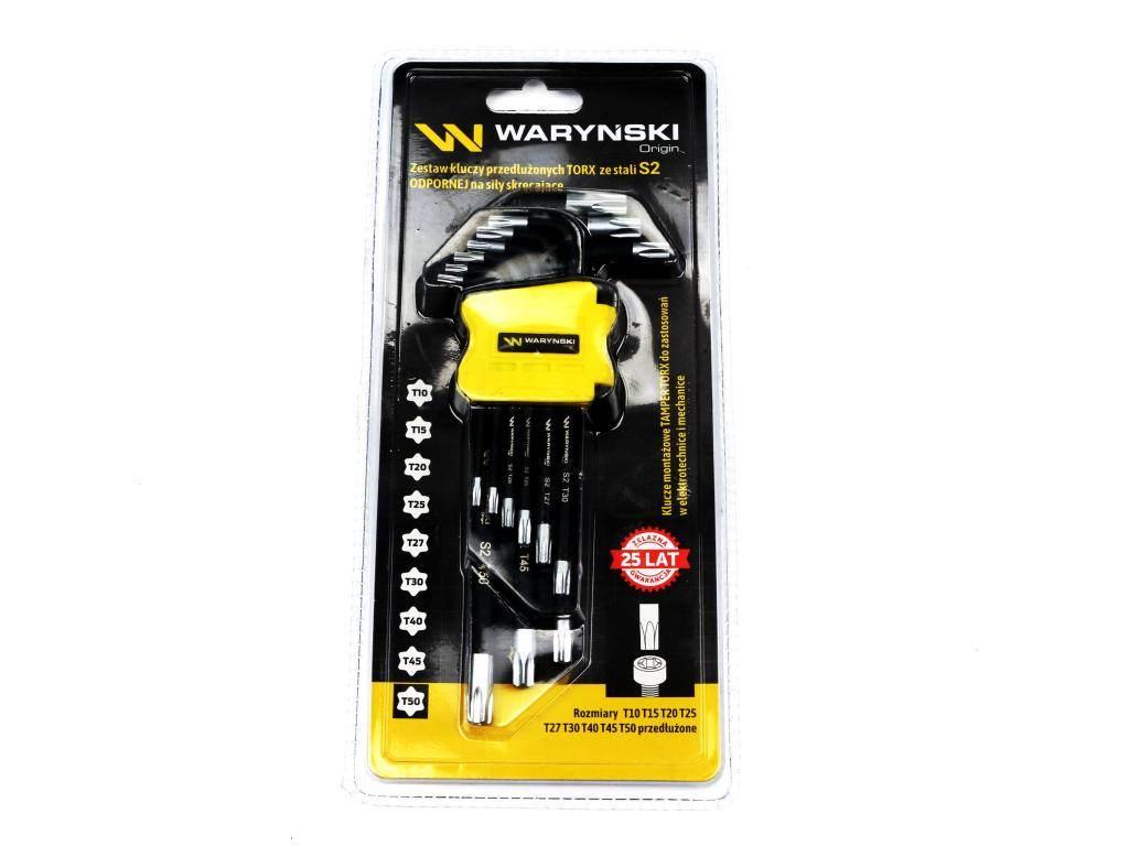 Zestaw kluczy przedłużonych TORX T10-T50 ze stali S2 9el w uchwycie Waryńsk - zdjęcie 2
