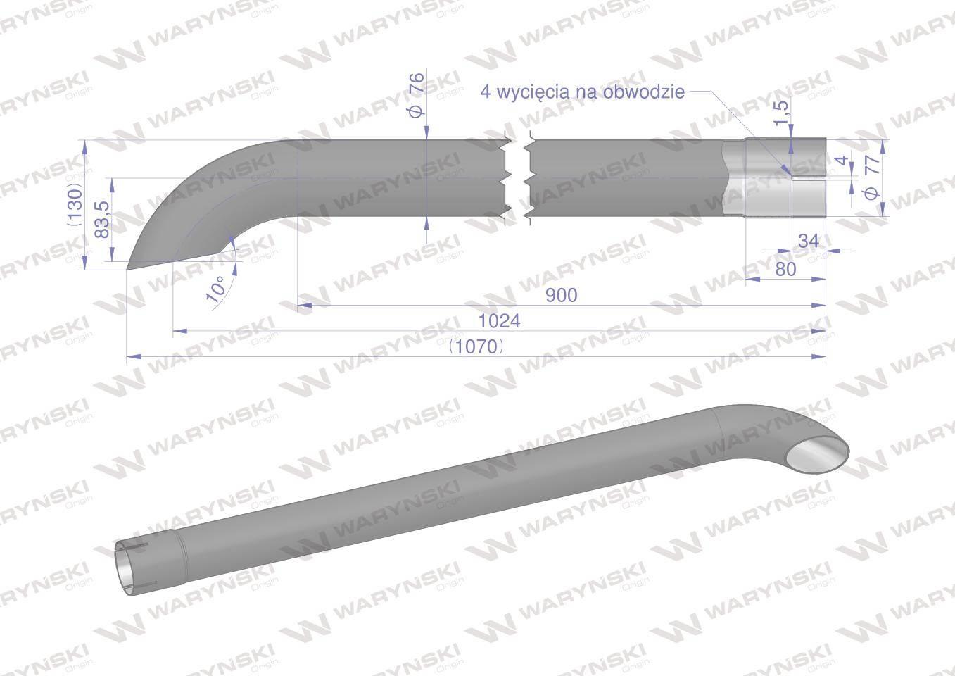 Tłumik rura IH189049 Case WARYŃSKI A189049W - zdjęcie 3