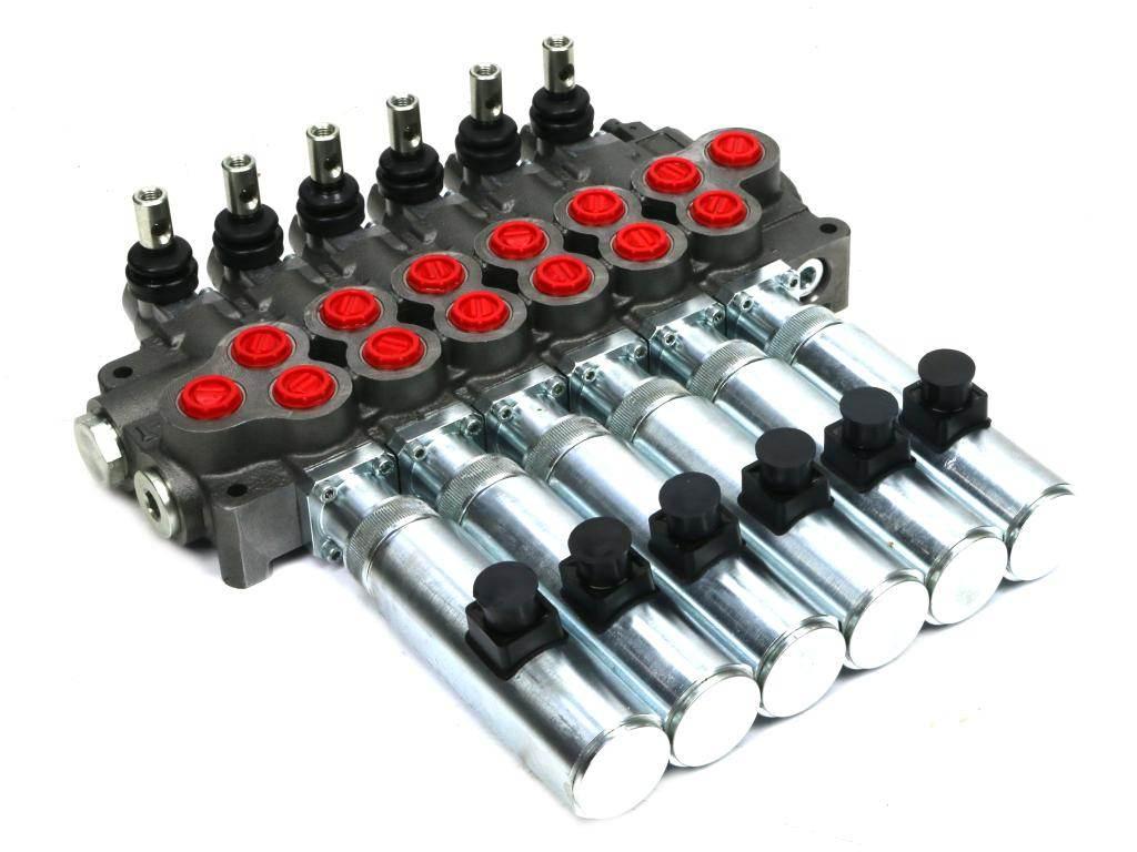 Rozdzielacz hydrauliczny (80 l/m) 6 sekc.ster. Ręczno elektryczne 24 DC - zdjęcie 2