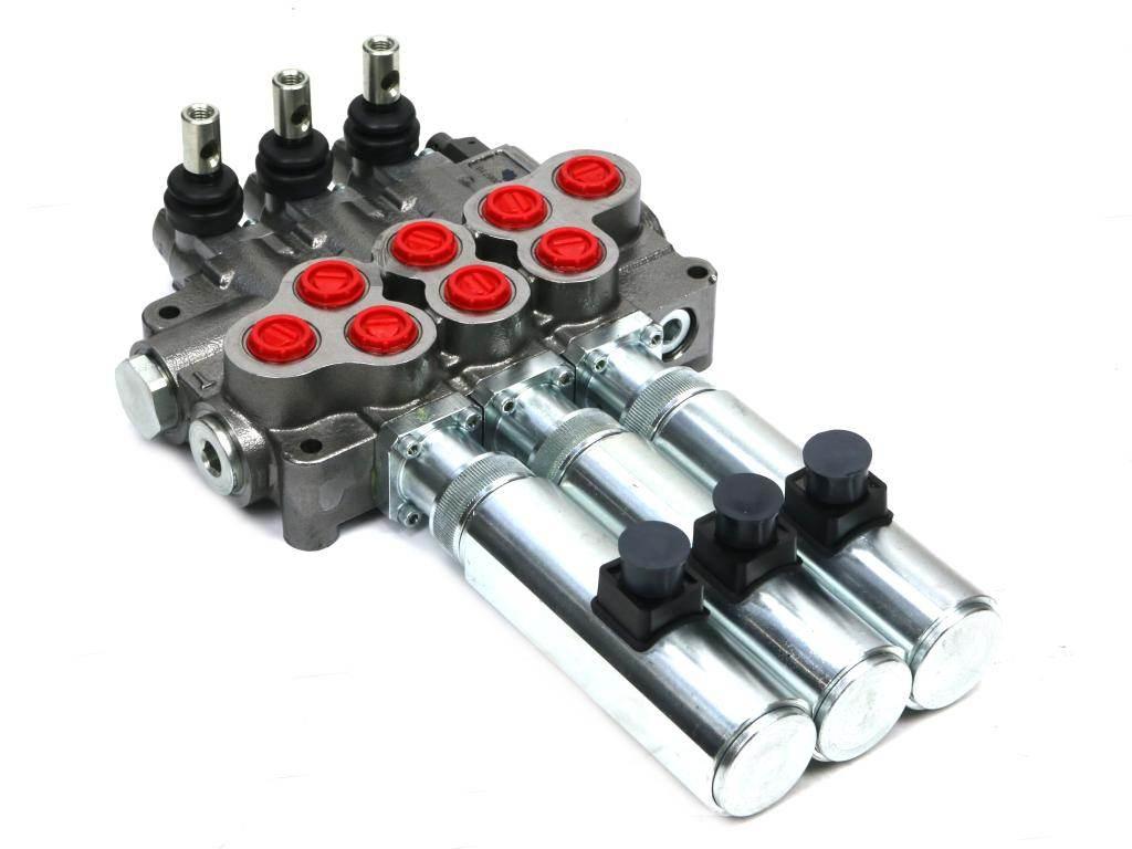 Rozdzielacz hydrauliczny (80 l/m) 3 sekc.ster. Ręczno elektryczne 24 DC - zdjęcie 2