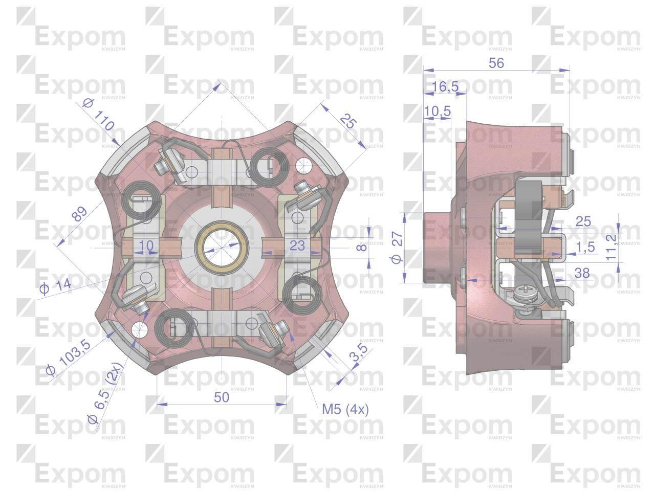 Szczotkotrzymacz kompletny z szczotkami R-10 851400 EXPOM KWIDZYN eu - zdjęcie 3