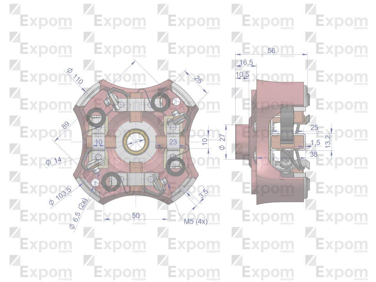 Szczotkotrzymacz kompletny z szczotkami R-11 46657100. 8544000 EXPOM KWIDZY - zdjęcie 3