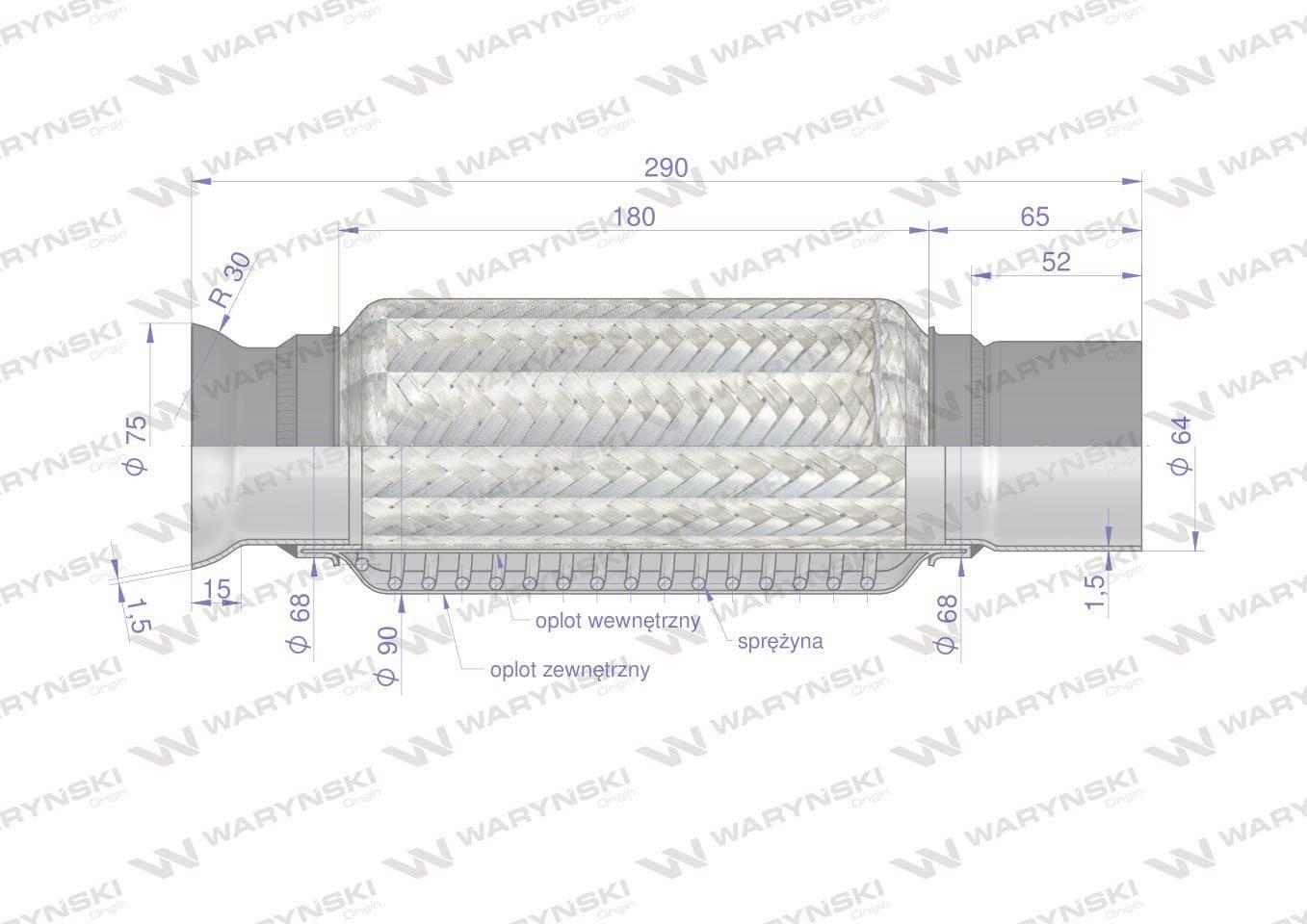 Rura elastyczna AL114384 John Deere WARYŃSKI AL114384W - zdjęcie 3