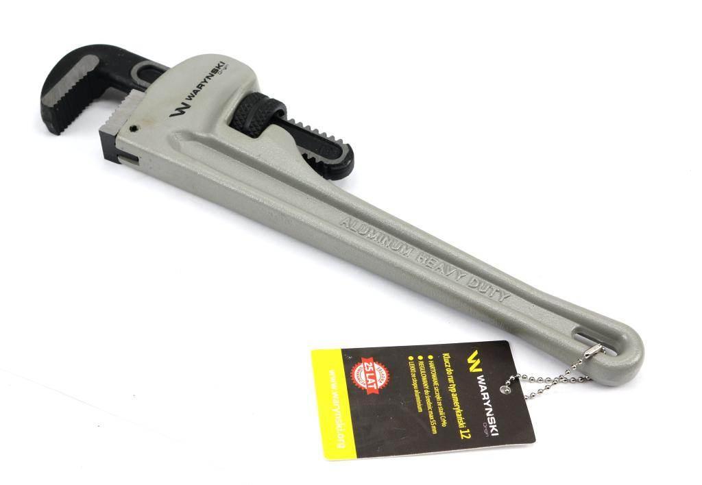 Klucz do rur typ amerykański 12" uchwyt aluminium wzmocniony szczęki CrMo m