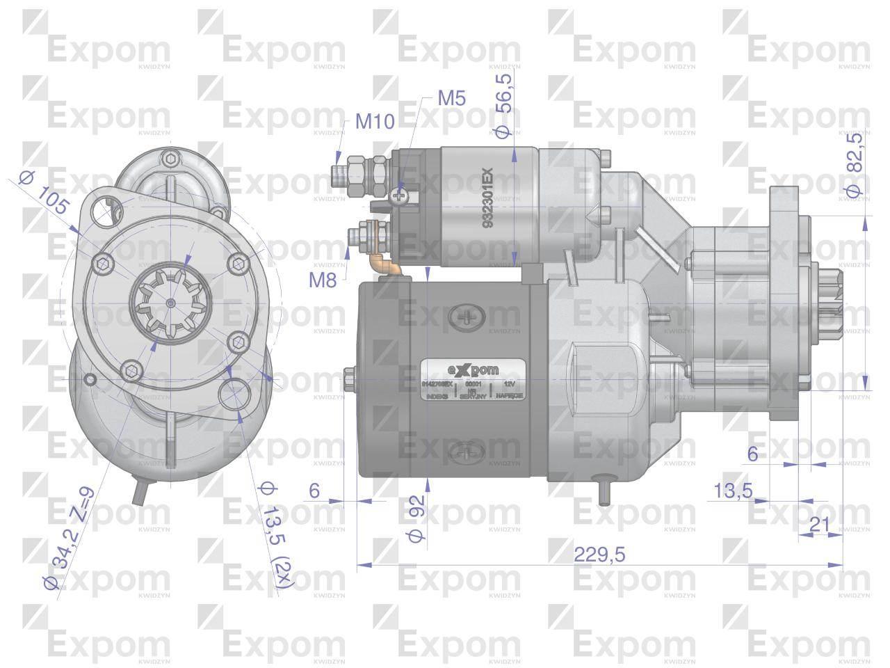 Rozrusznik z reduktorem typu Magneton DEUTZ 9142708 Blue Line EXPOM KWIDZYN - zdjęcie 3