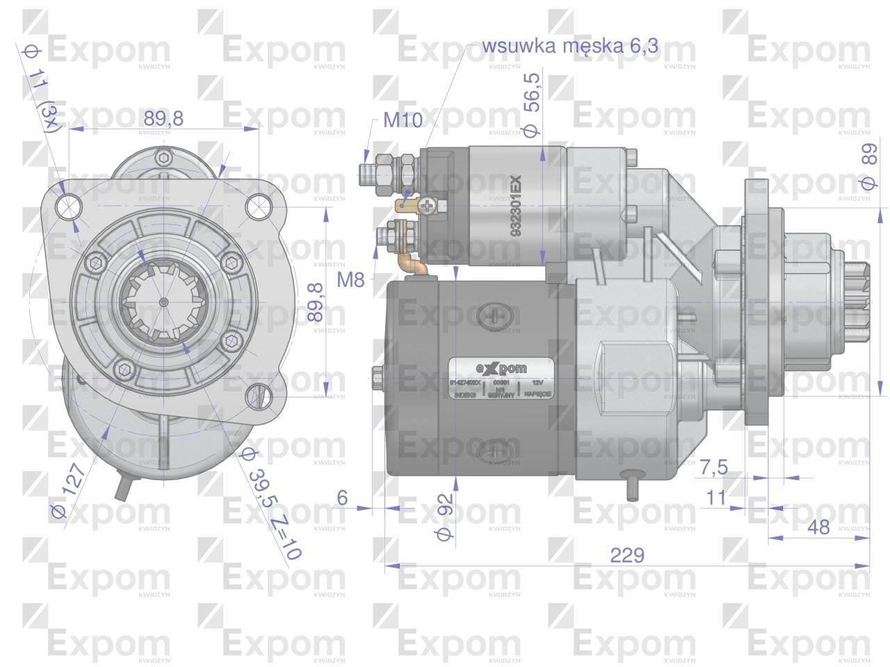 Rozrusznik z reduktorem typu Magneton 9142740 John Deere Blue Line EXPOM KW - zdjęcie 3