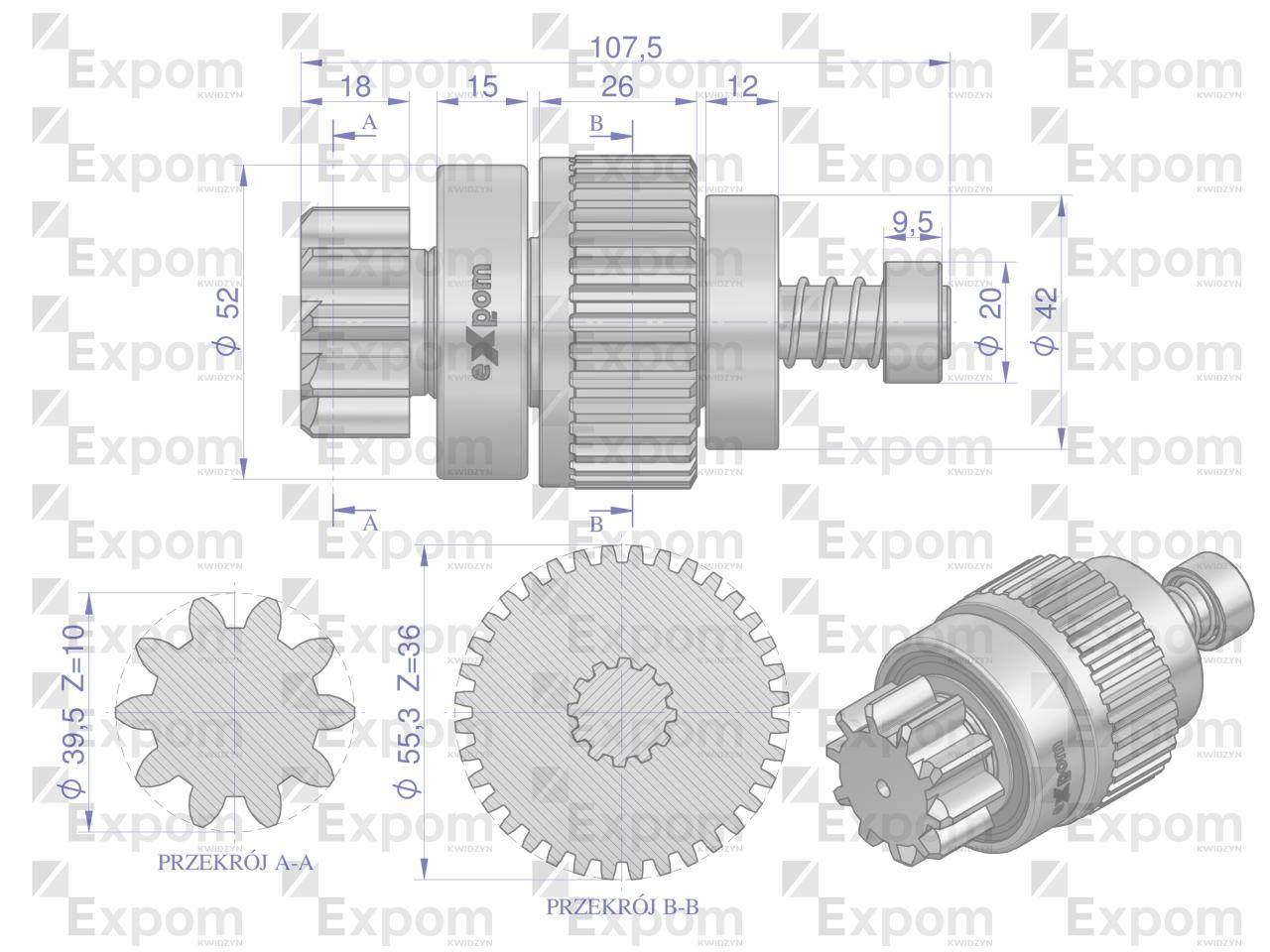 Zespół sprzęgający rozrusznika JOHN DEERE typu Magneton 9142740 Blue Line E - zdjęcie 2