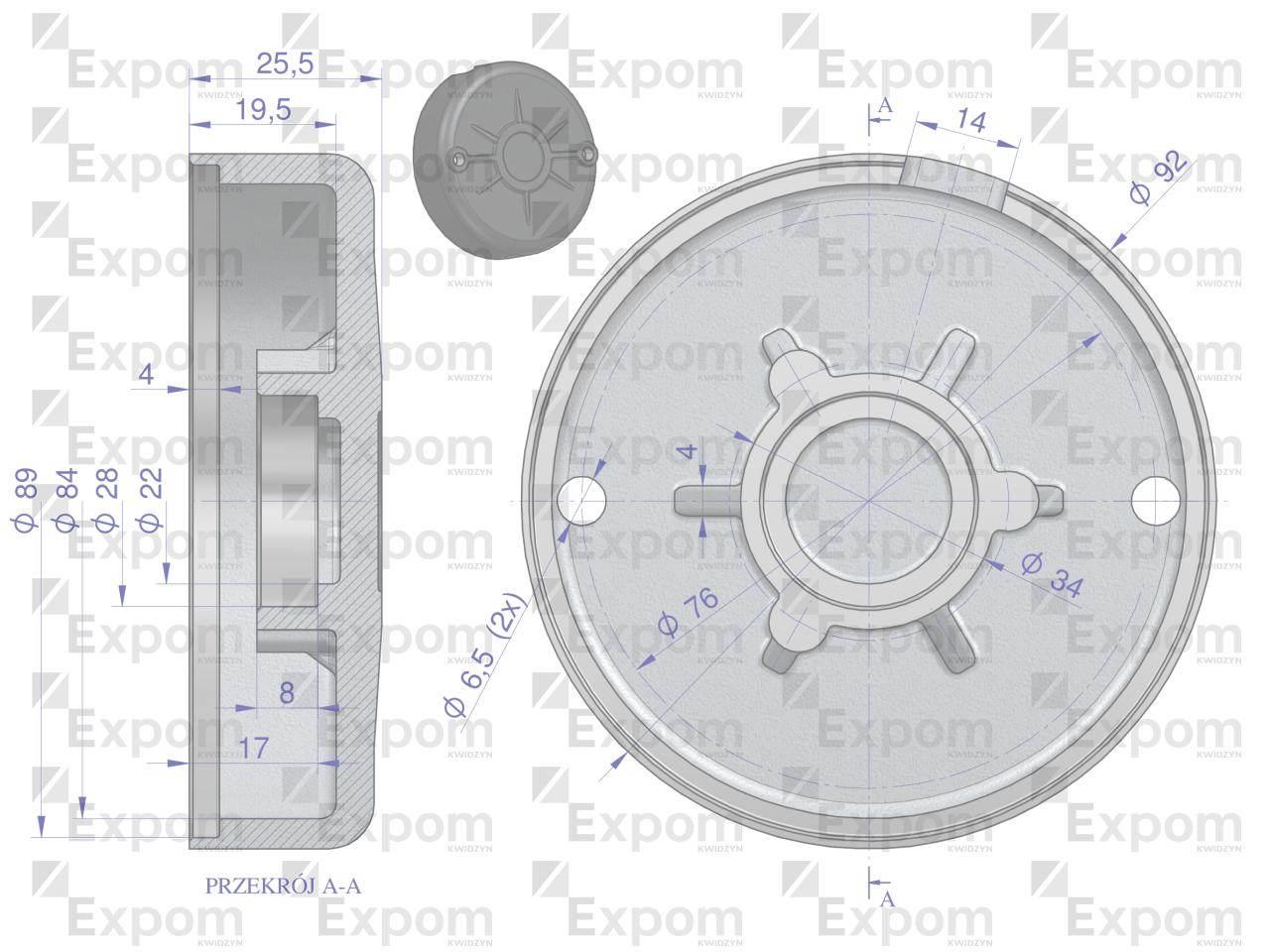 Pokrywa tylna szczotkotrzymacza rozrusznika typu Magneton 9172742.24V Blue - zdjęcie 3