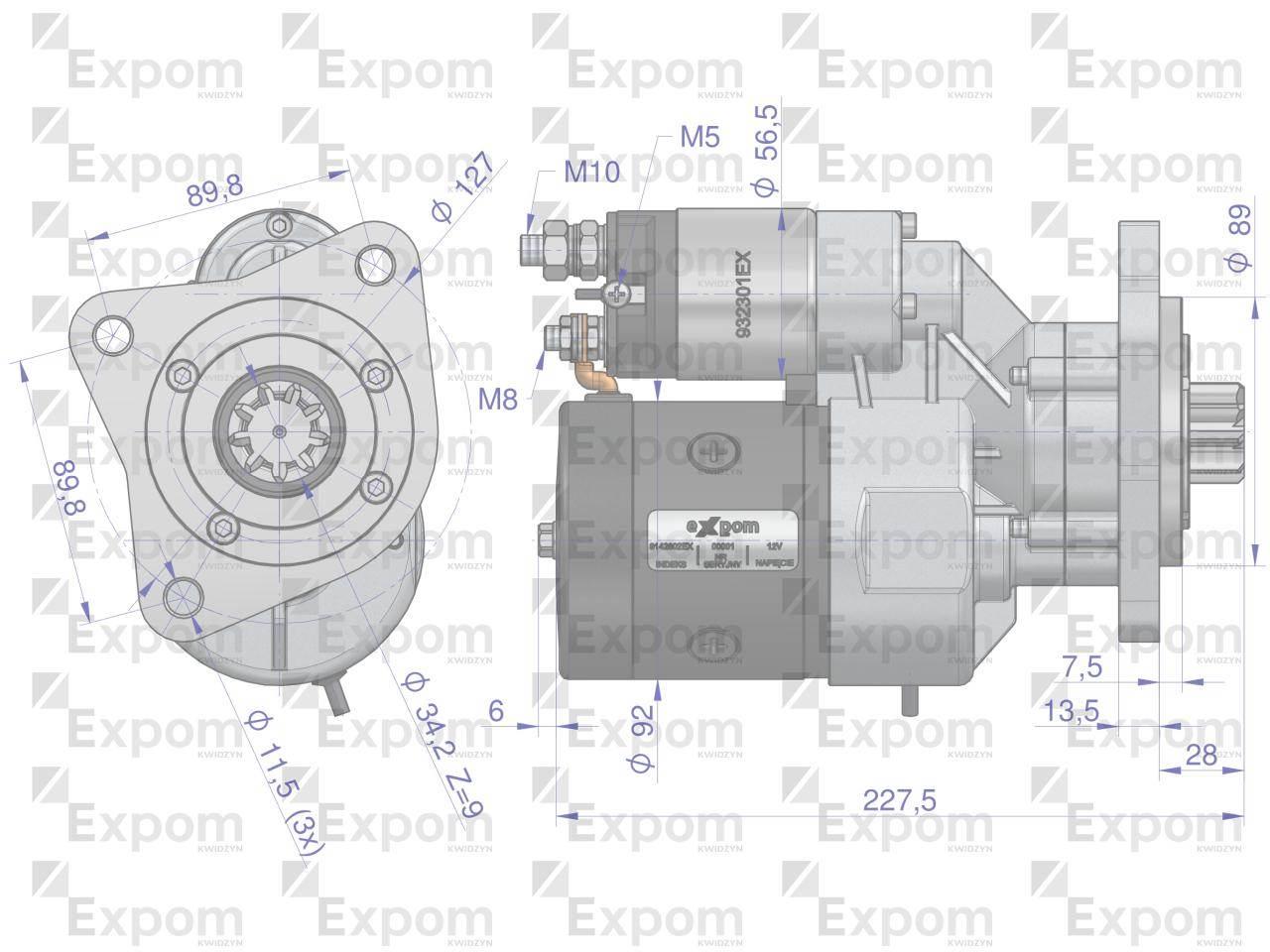 Rozrusznik z reduktorem typu Magneton Deutz Fendt 9142802 Blue Line EXPOM K - zdjęcie 4