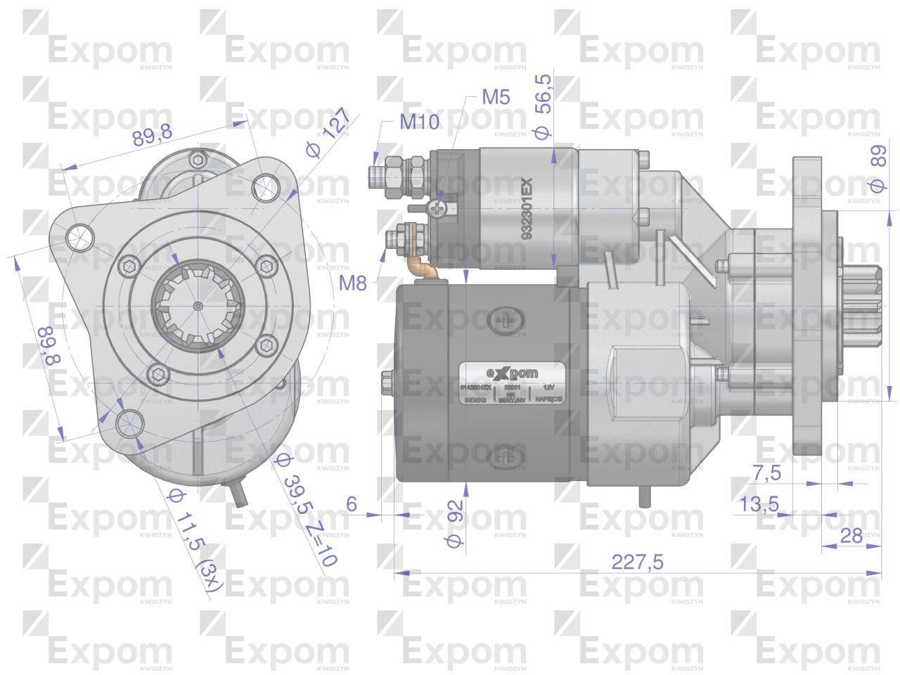 Rozrusznik z reduktorem typu Magneton Ursus 4512,4514 MF-4 Claas 9142804 Bl - zdjęcie 4