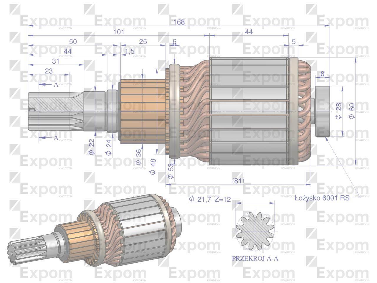 Wirnik rozrusznika typu Magneton 9142722 12V Blue Line EXPOM KWIDZYN - zdjęcie 2