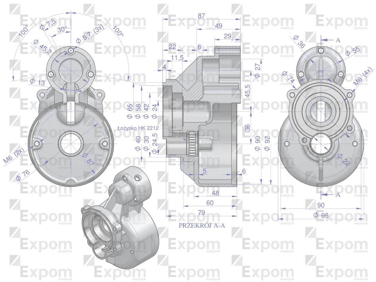 Obudowa przekładni rozrusznika typu Magneton 9142722 Blue Line EXPOM KWIDZY - zdjęcie 3