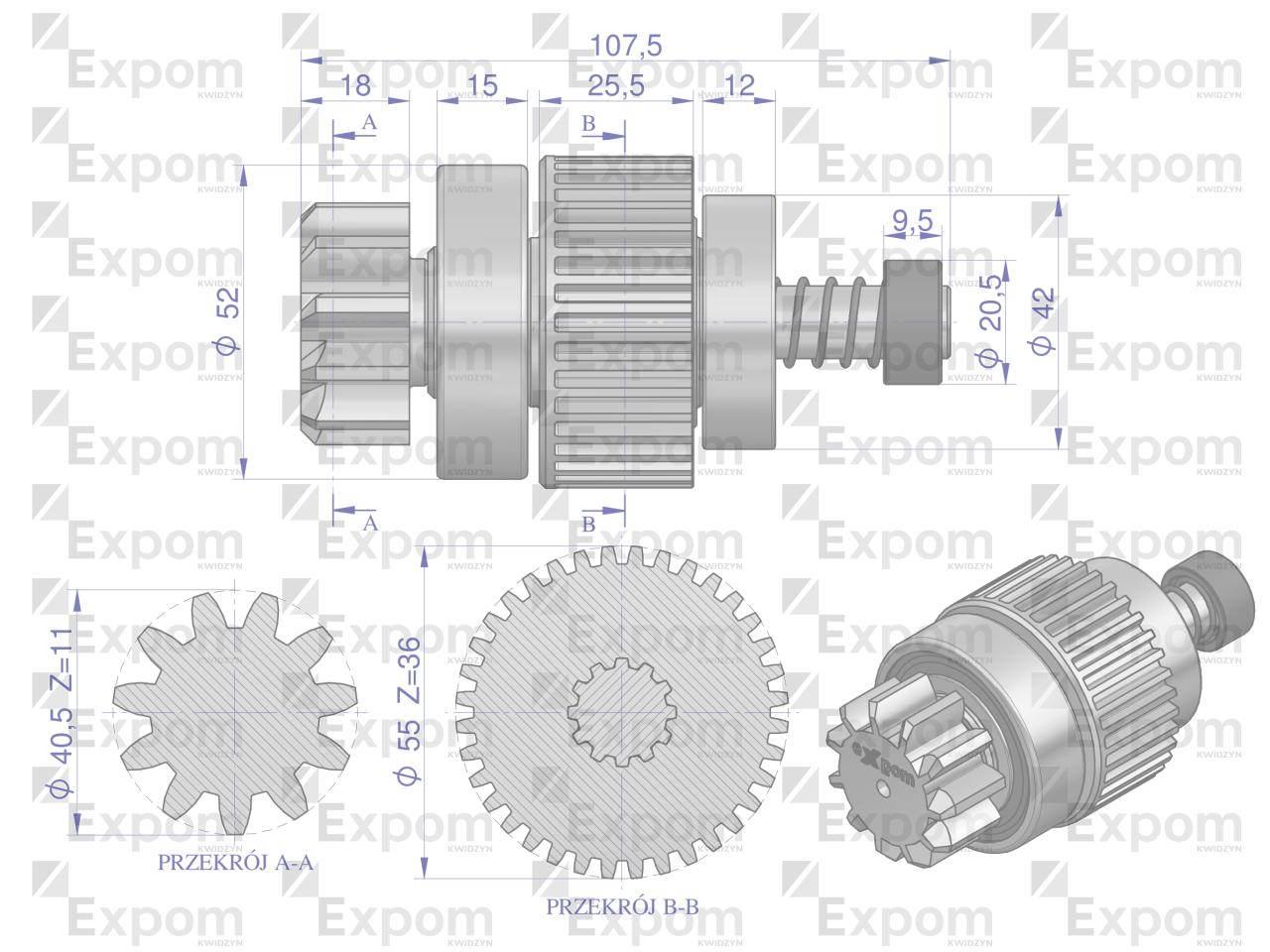Zespół sprzęgający rozrusznika C-330 C-360 ZETOR typu Magneton 9142722 Blue - zdjęcie 2
