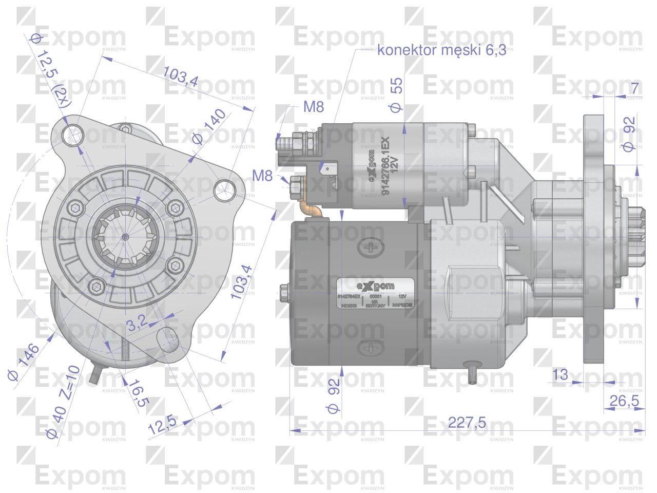 Rozrusznik z reduktorem typu Magneton MF3 9142764 Blue Line EXPOM KWIDZYN - zdjęcie 4