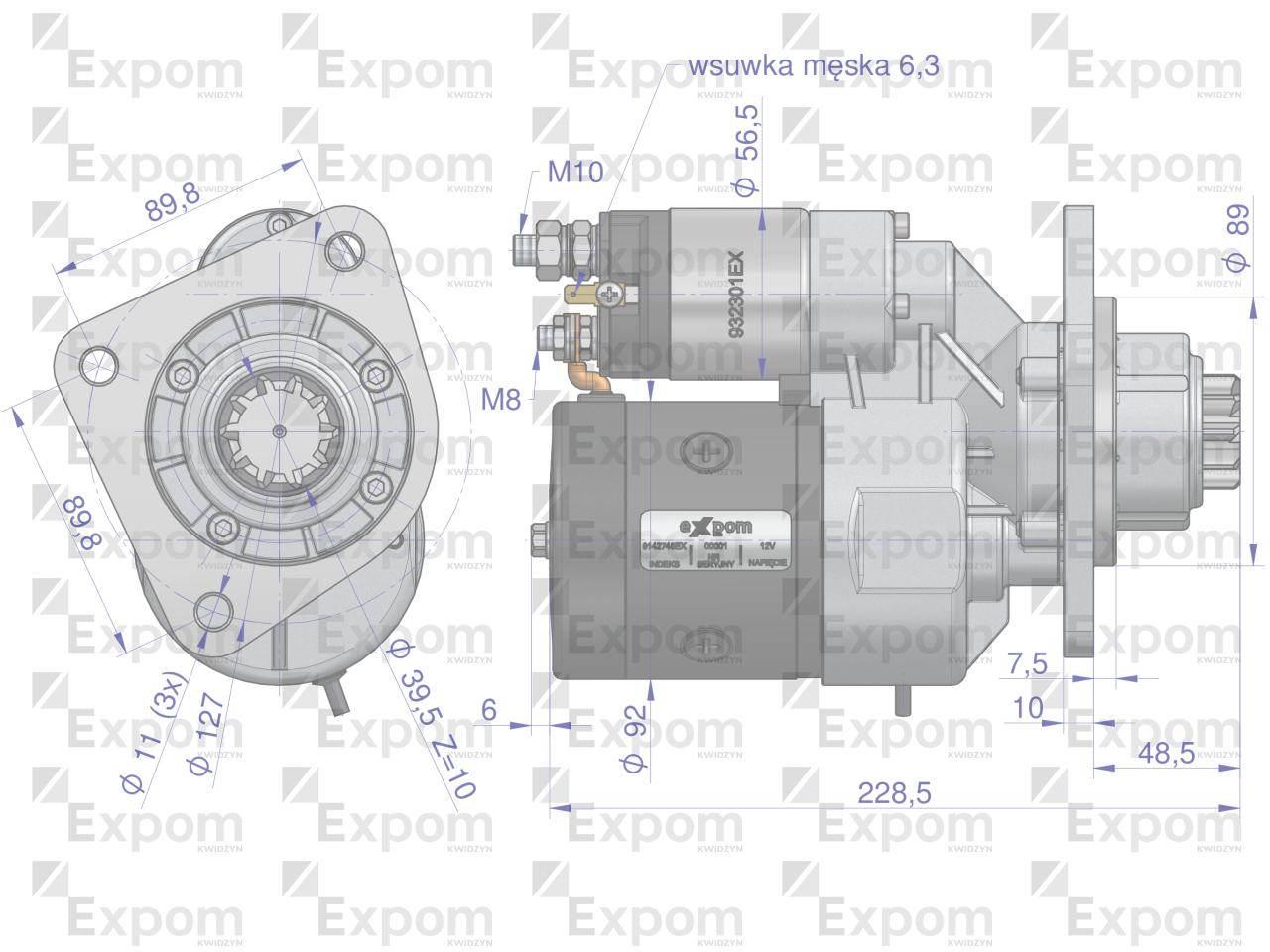 Rozrusznik z reduktorem typu Magneton 9142745 John Deere Blue Line EXPOM KW - zdjęcie 3