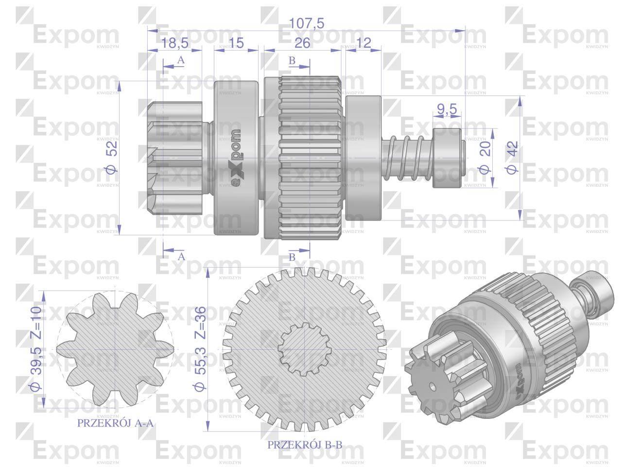 Zespół sprzęgający rozrusznika JOHN DEERE typu Magneton 9142745 Blue Line E - zdjęcie 2