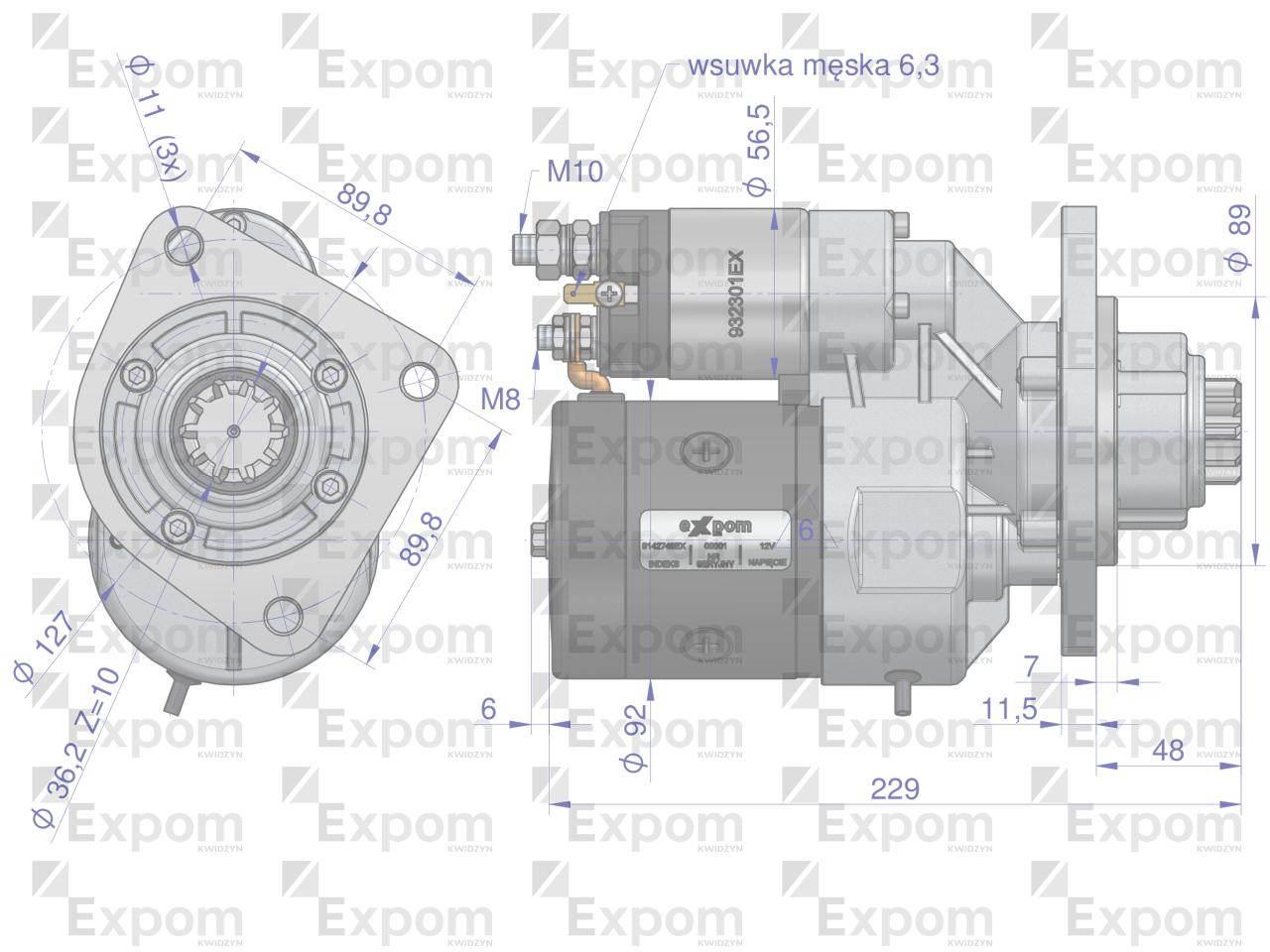 Rozrusznik z reduktorem typu Magneton 9142748 Case MF Blue Line EXPOM KWIDZ - zdjęcie 3