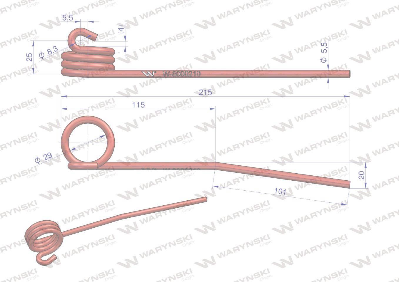 Palec motowideł zastosowanie Claas 800021.0 Waryński W-8000210 - zdjęcie 2