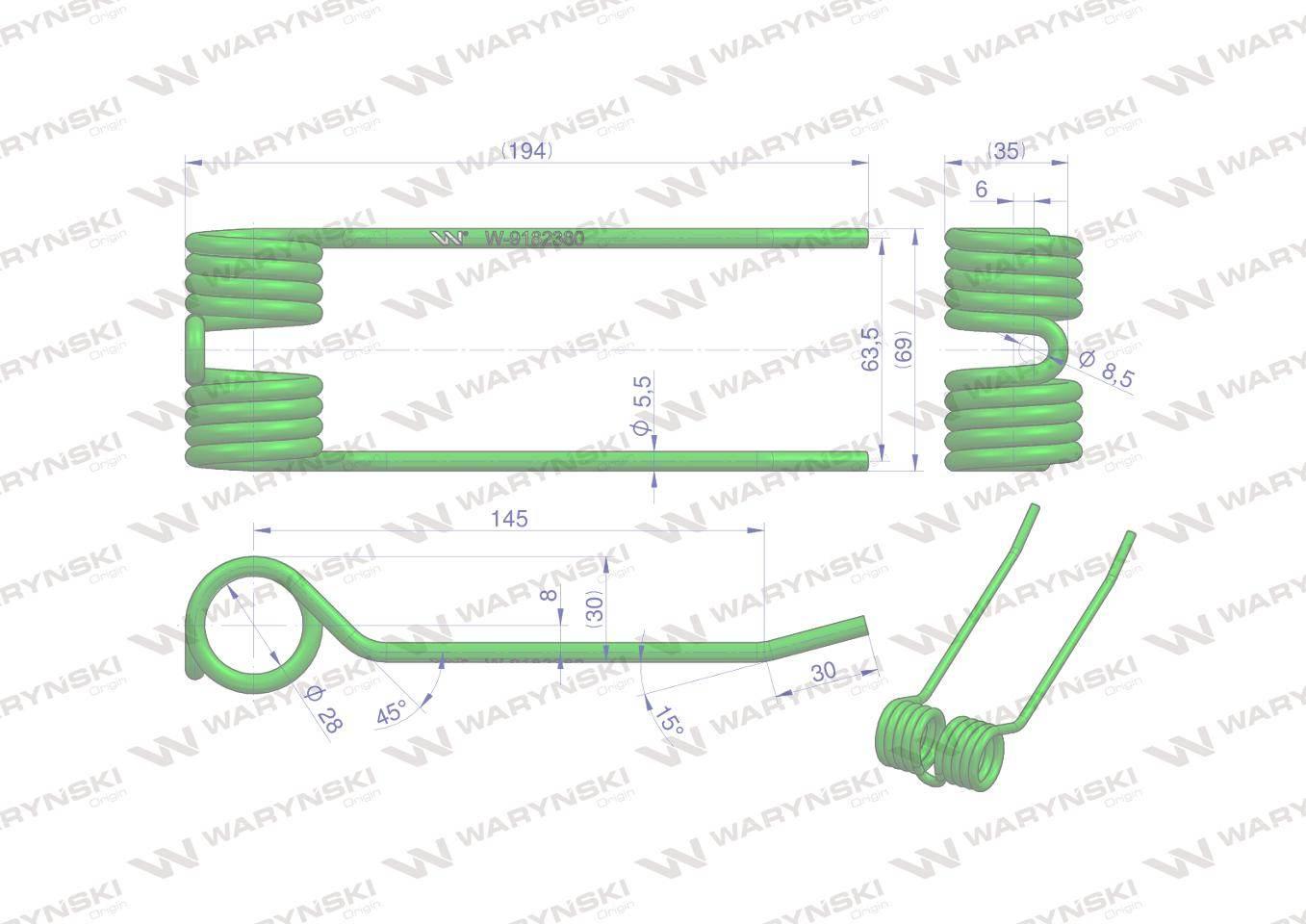 Palec podbieracza zastosowanie Claas 9182380 Waryński W-9182380 - zdjęcie 2