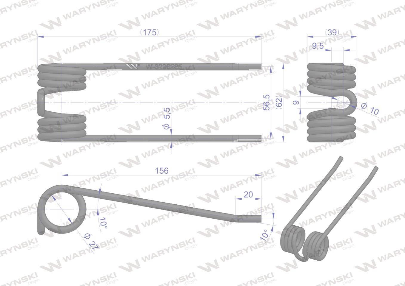 Palec podbieracza zastosowanie DEUTZ FAHR 6296285 Waryński W-6296285 - zdjęcie 2