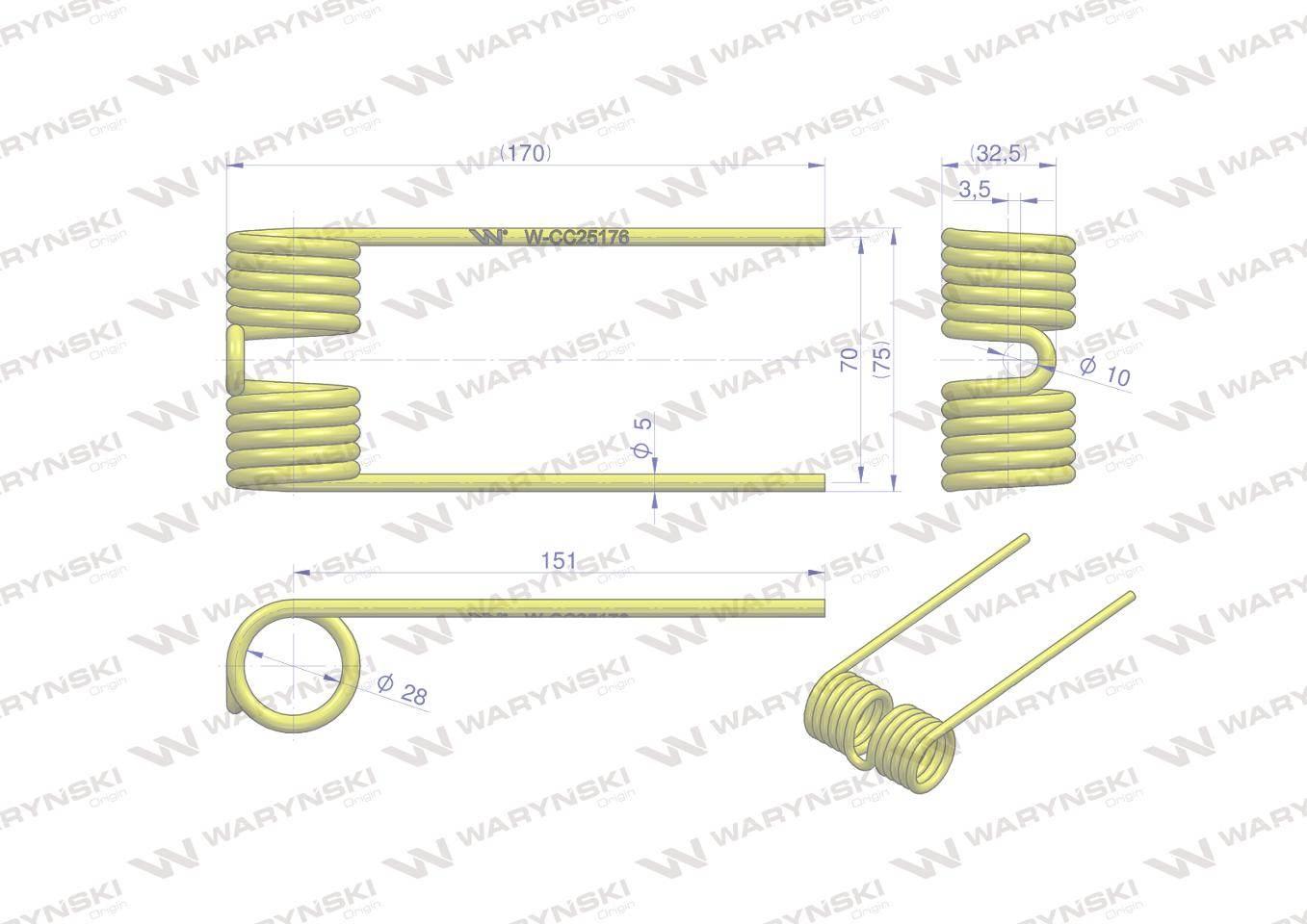 Palec podbieracza zastosowanie John Deere CC25176 Waryński W-CC25176 - zdjęcie 2