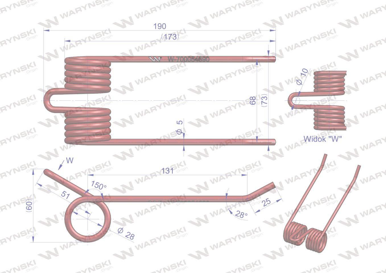 Palec podbieracza zastosowanie HESSTON 700054690 Waryński W-700054690 - zdjęcie 2