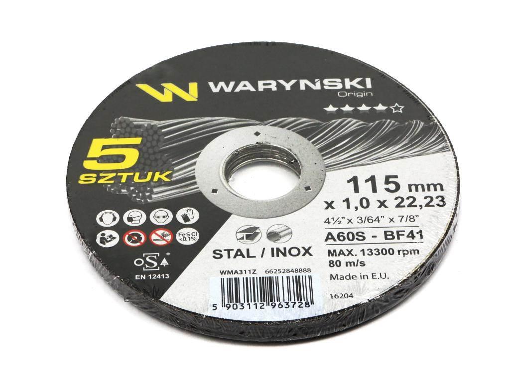 Tarcza do cięcia metalu 115 x1.0 x22.23 mm Waryński szt w op.5 szt) 5szt - zdjęcie 2