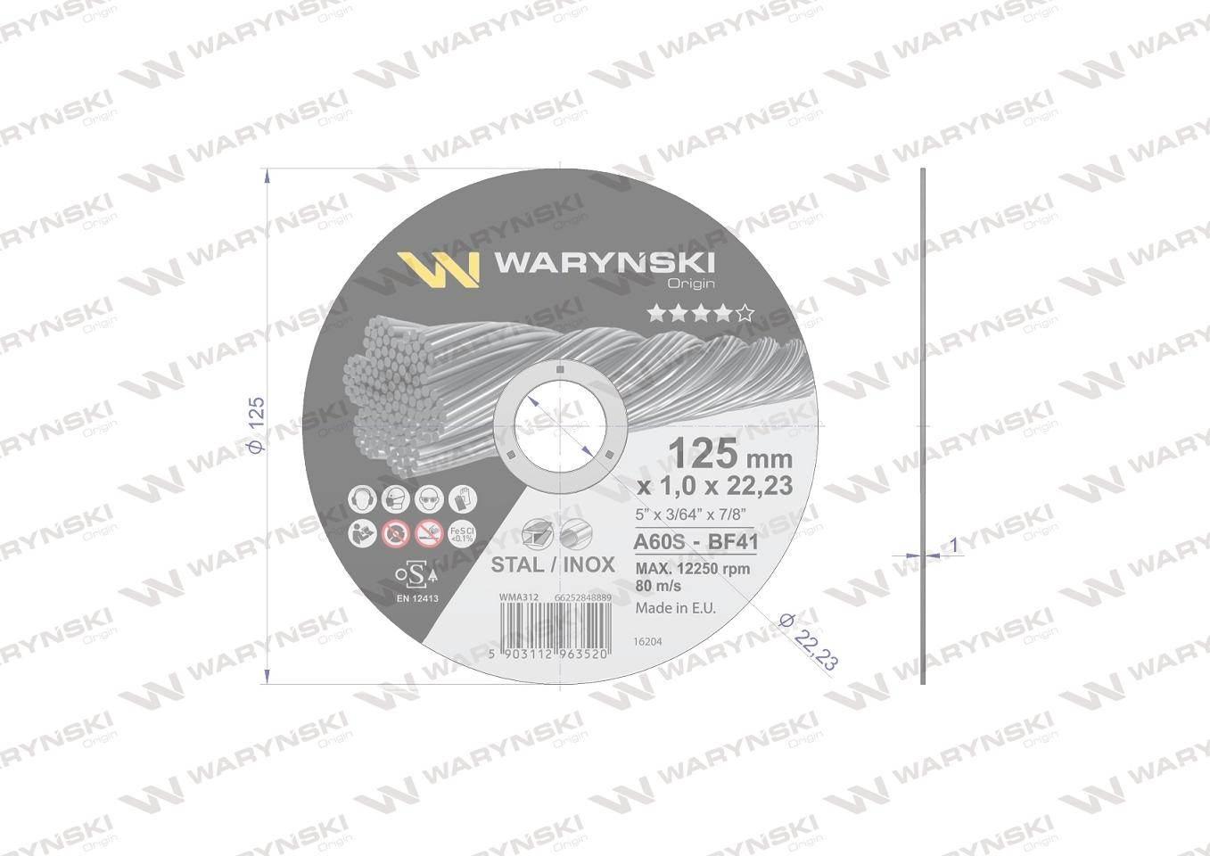 Tarcza do cięcia metalu 125 x1.0 x22.23 mm Waryński szt w op 5 szt) 5szt - zdjęcie 4