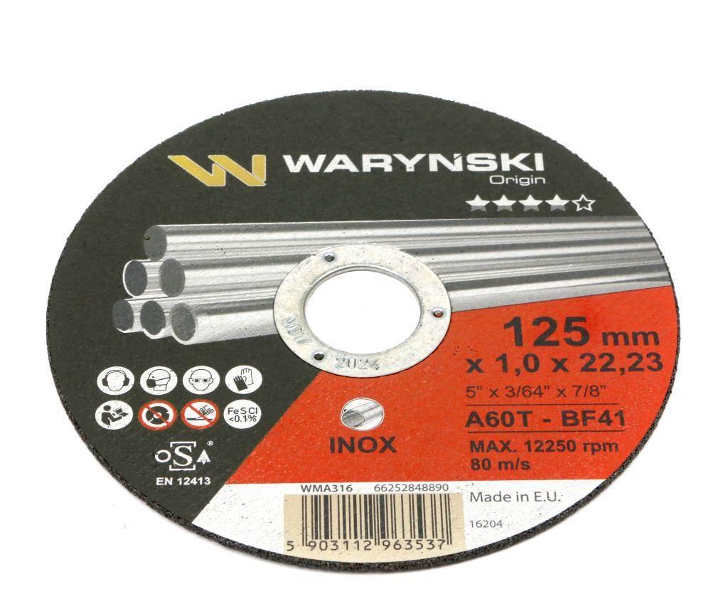Tarcza do cięciai inoxu 125 x1.0 x22.23 mm Waryński szt po 5 szt) 5szt - zdjęcie 2