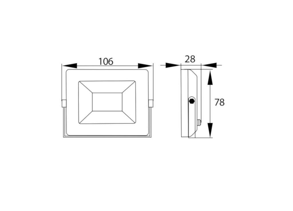 Naświetlacz, Lampa LED SMD 230V 10W 4000K 800LM IP65 CZARNY NASW10W4K - zdjęcie 2