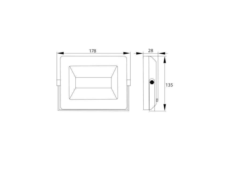 Naświetlacz, Lampa LED SMD 230V 30W 4000K 2520LM IP65 CZARNY NASW30W4K - zdjęcie 2