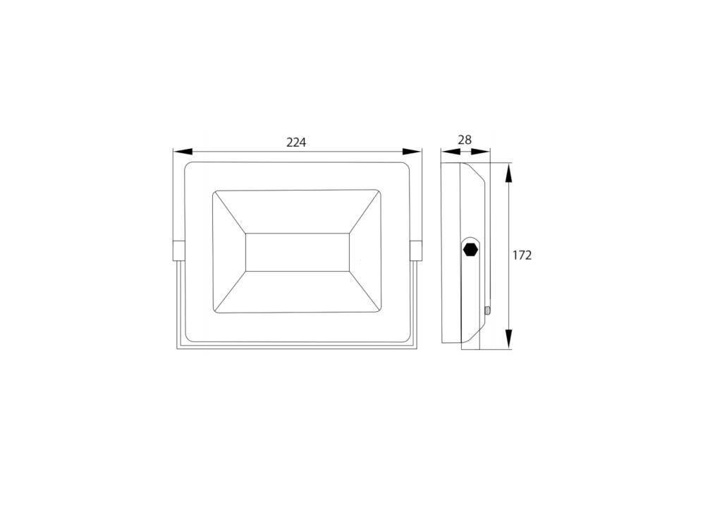 Naświetlacz, Lampa LED SMD 230V 50W 4000K 4280LM IP65 CZARNY NASW50W4K - zdjęcie 2