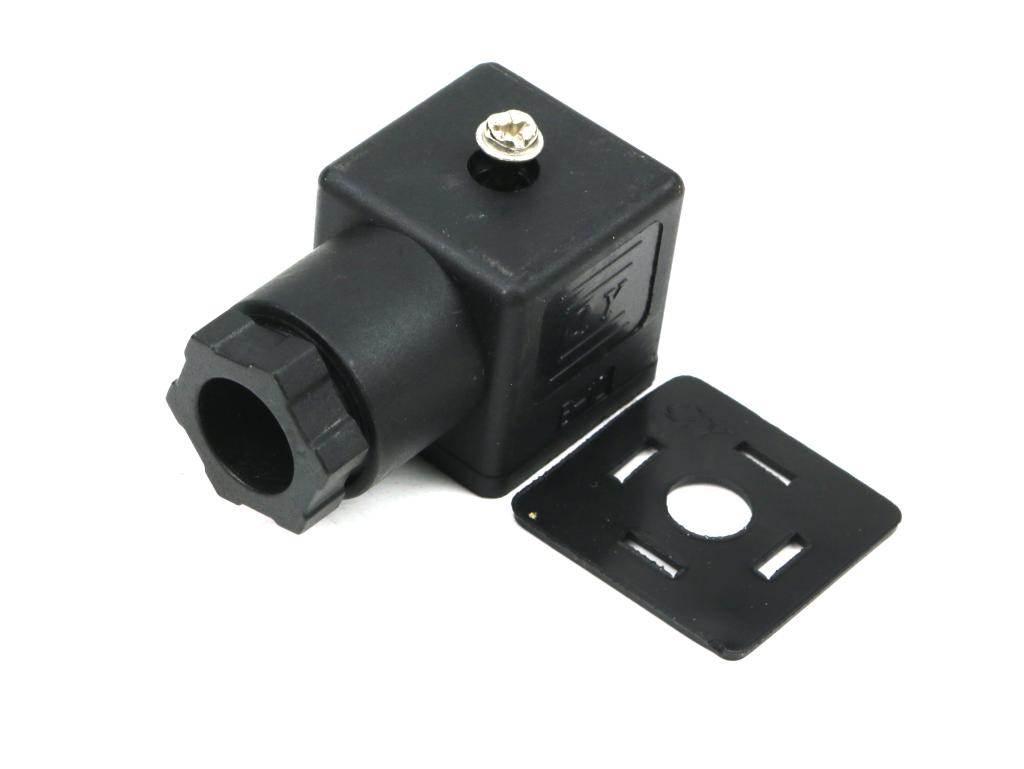 Wtyczka elektryczna (czarna) 12V 24V (SP666) do zasilania cewek elektromagn