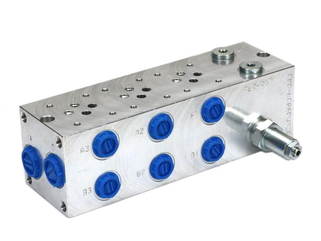 Płyta NG6 cetop3 3-sekcyjna (z zaworem przelewowym 50-380 bar) do elektroza